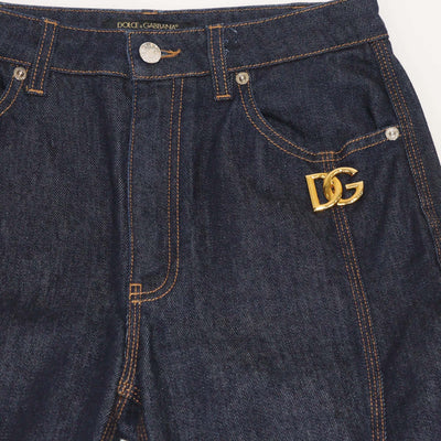 Dolce & Gabbana Dark Blue Denim Flared Pants