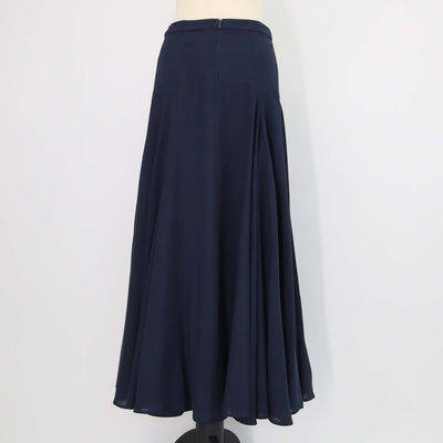 Loro Piana Deep Blue Wool Flavia Midi Skirt