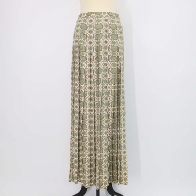 Loro Piana Green Silk Flower Echoes Print Clea Skirt