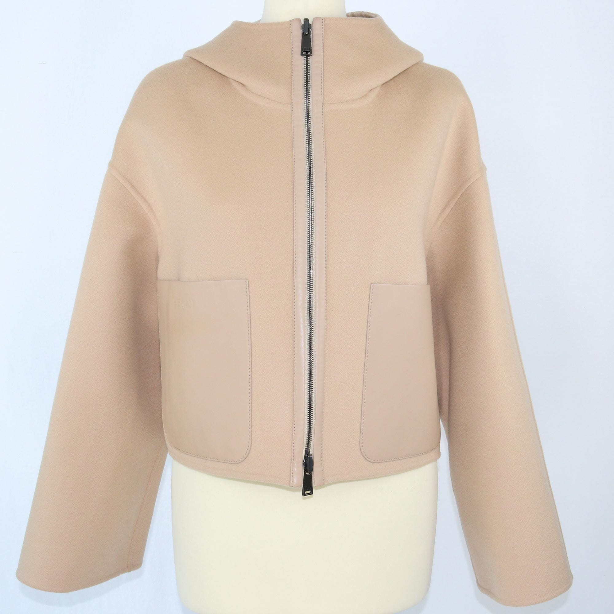 Fendi Beige Reversible FF Motif Hooded Jacket Clothing Fendi 