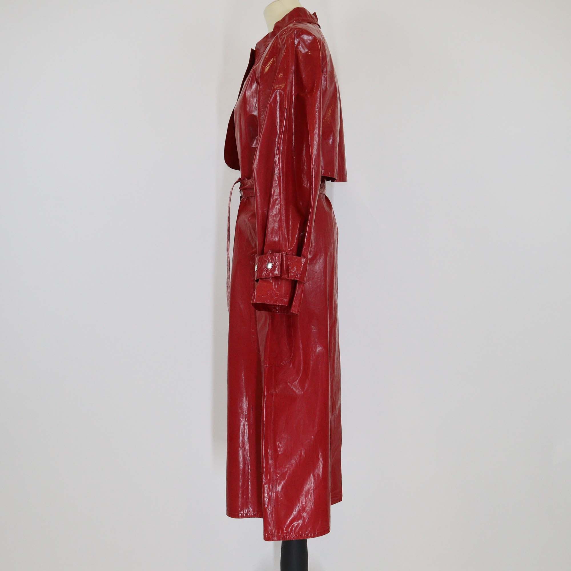 Isabel Marant Red Cotton Snap Button Front Abby Romy Trench Coat