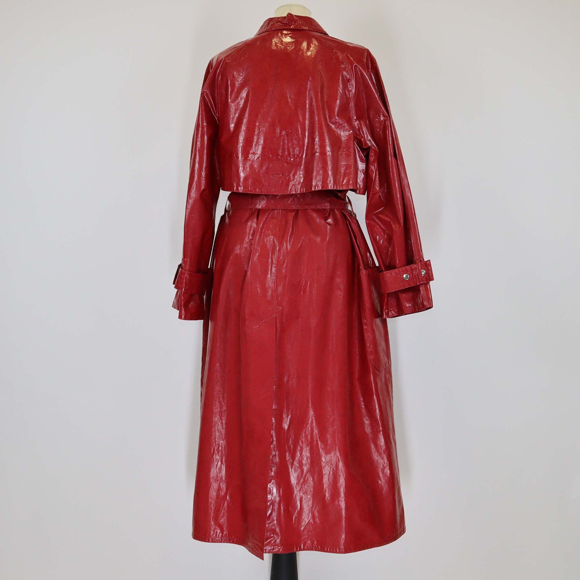 Isabel Marant Red Cotton Snap Button Front Abby Romy Trench Coat