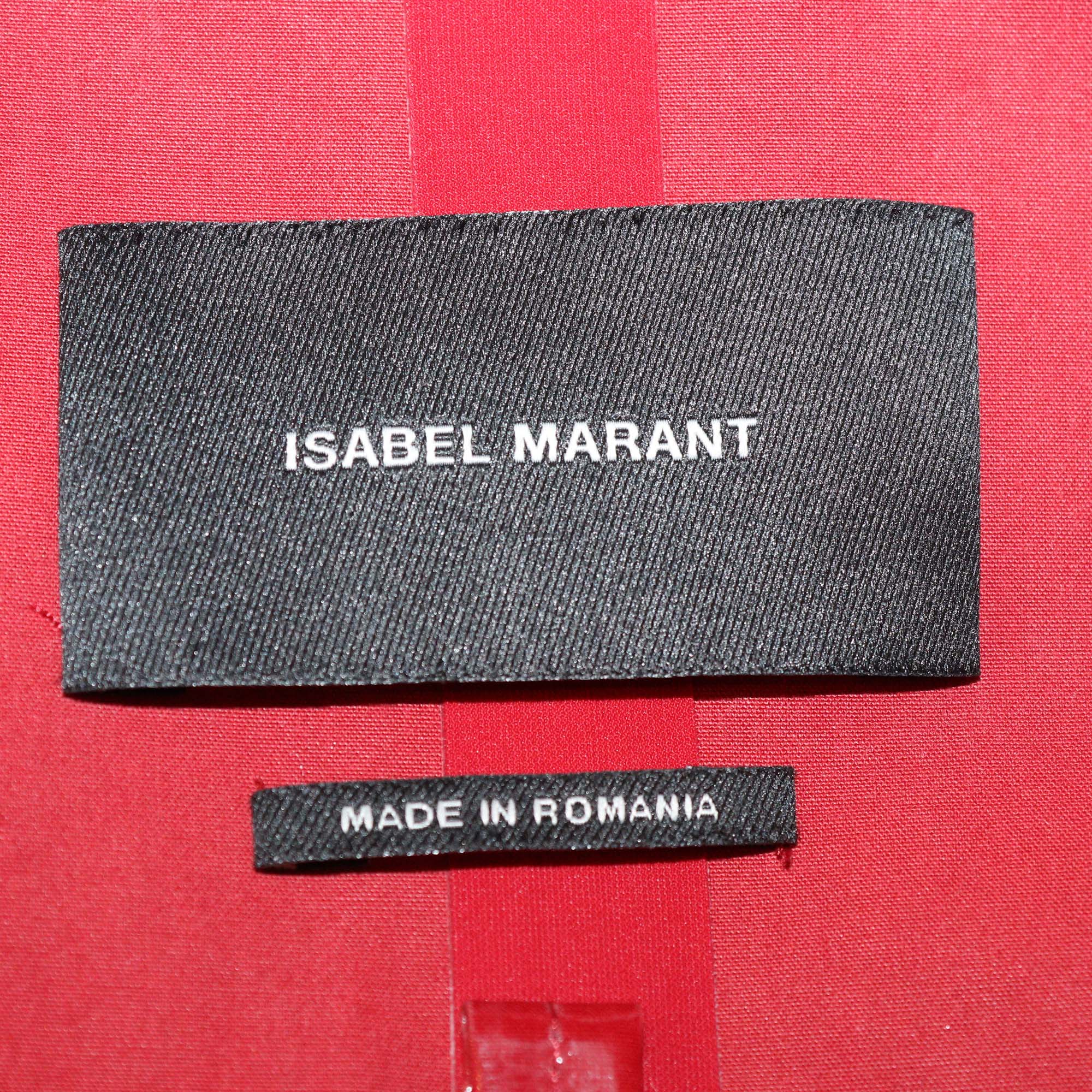 Isabel Marant Red Cotton Snap Button Front Abby Romy Trench Coat