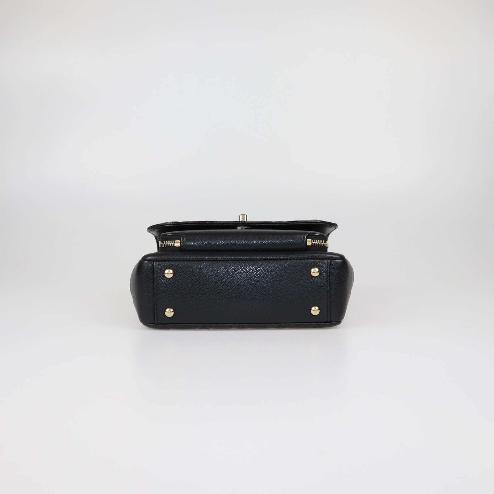Chanel Black Quilted Caviar Leather Medium Business Affinity Flap Top Handle Bag