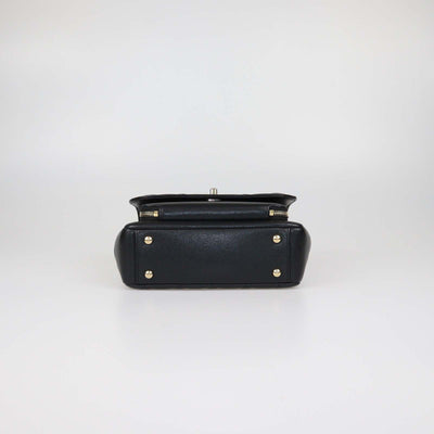 Chanel Black Quilted Caviar Leather Medium Business Affinity Flap Top Handle Bag