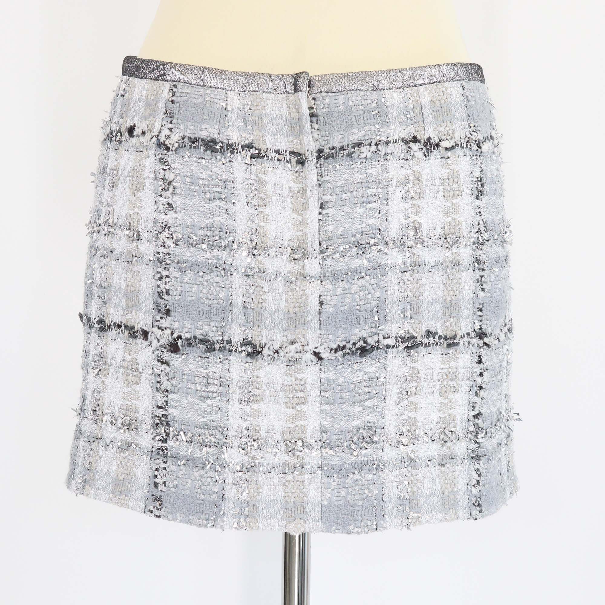 Dolce & Gabbana Metallic Grey Tweed Mini Skirt Womens Dolce & Gabbana 