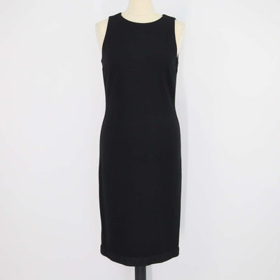 Chanel Black Blend Viscose Textured Tweed Trim Sleeveless Midi Dress