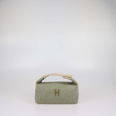 Hermes Vert Foret Wool Small Bride-a-Brac Case