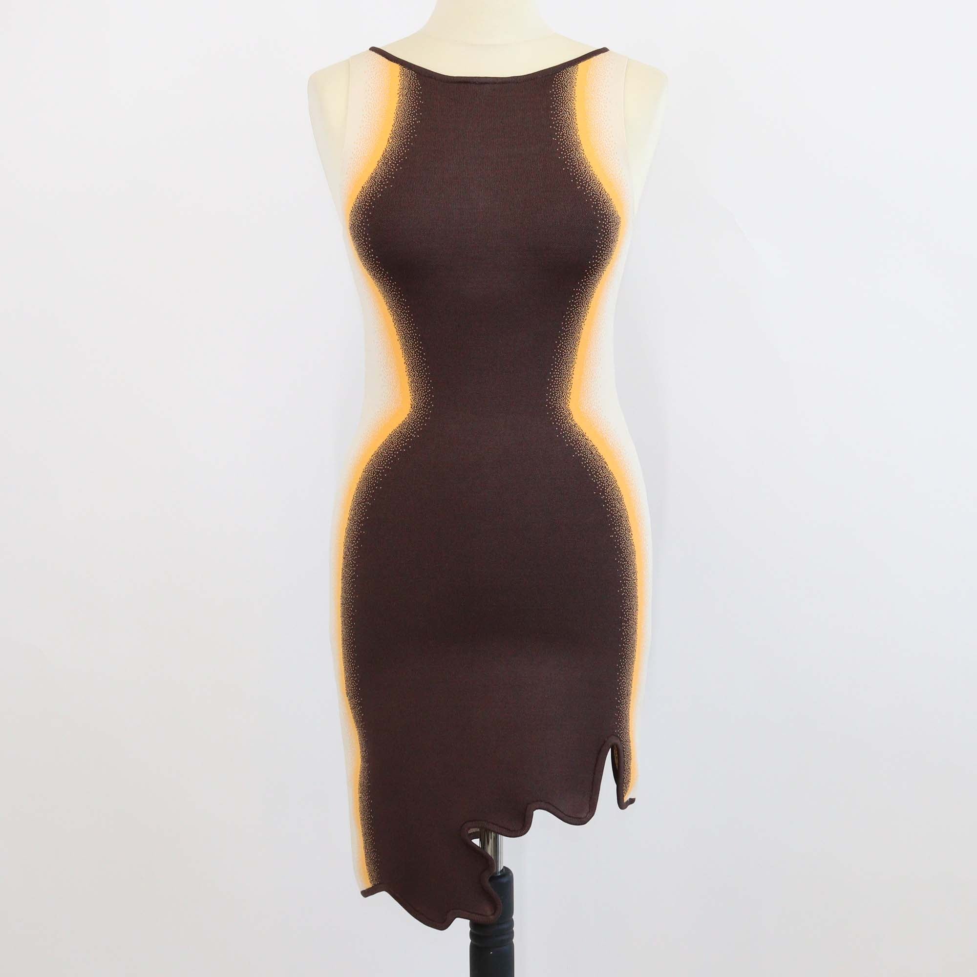 PH5 Triclor Blend Viscose Wavy Asymmetrical Reversible Aster Dress