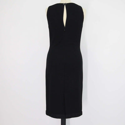 Chanel Black Blend Viscose Textured Tweed Trim Sleeveless Midi Dress