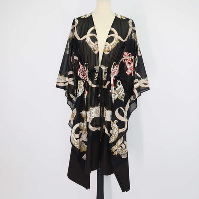 Hermes Black/Multicolor Cotton Ferronnerie Remix Beach Kaftan Dress