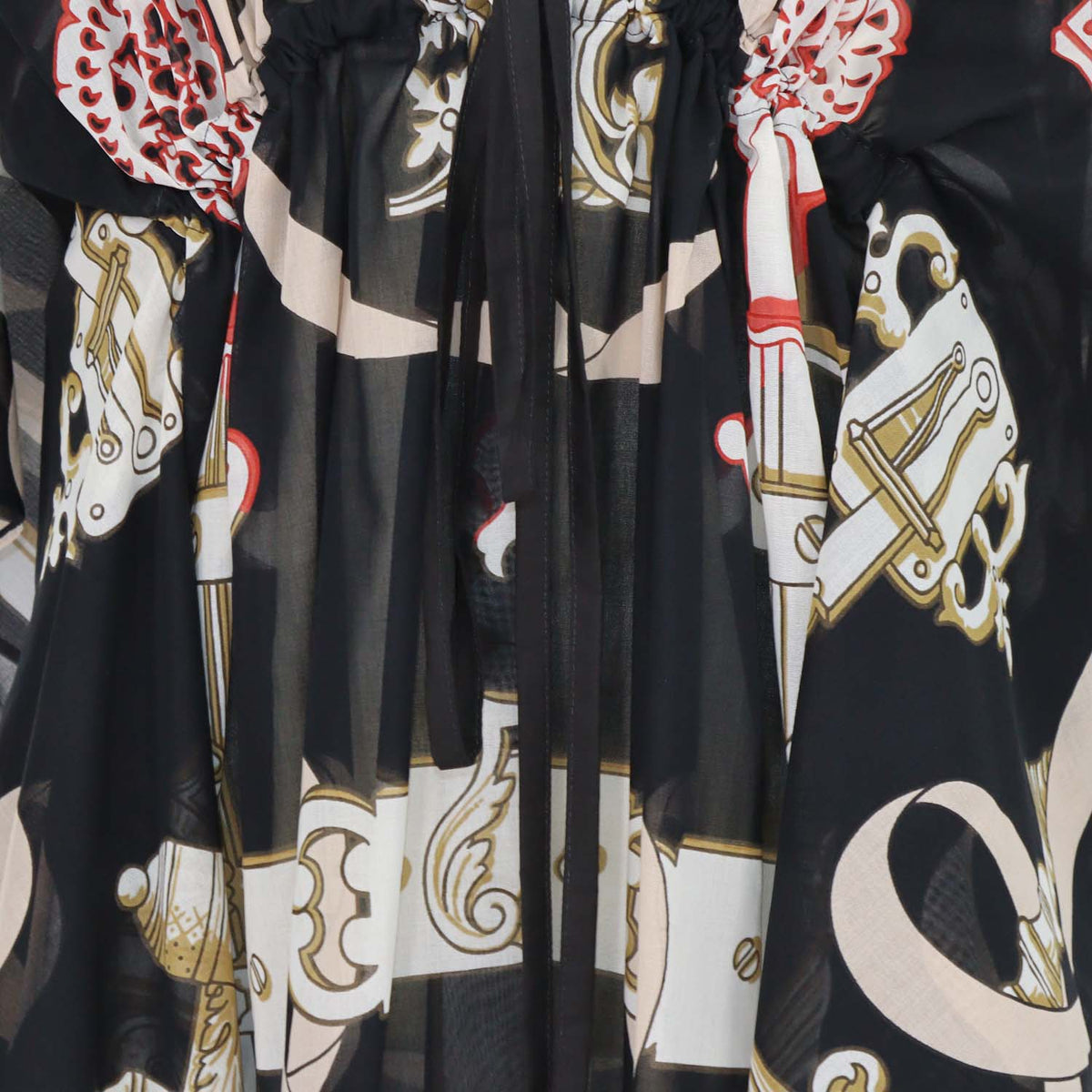 Hermes Black/Multicolor Cotton Ferronnerie Remix Beach Kaftan Dress