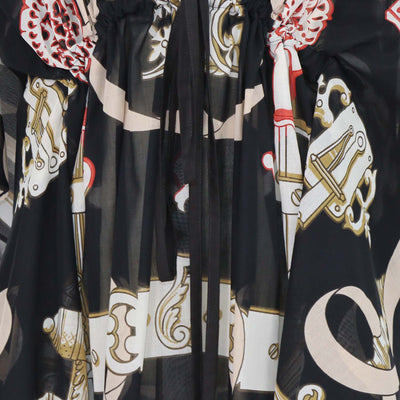 Hermes Black/Multicolor Cotton Ferronnerie Remix Beach Kaftan Dress