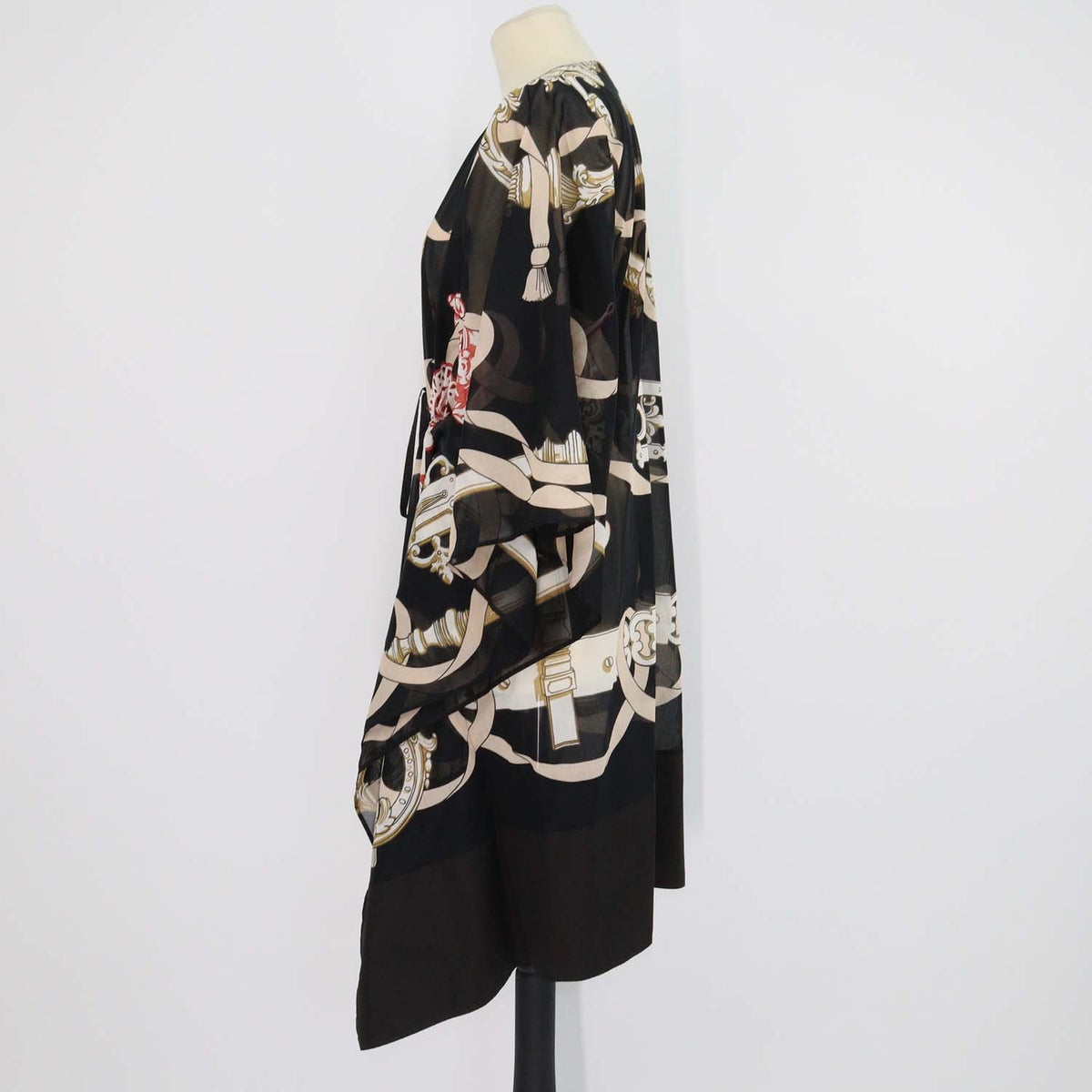 Hermes Black/Multicolor Cotton Ferronnerie Remix Beach Kaftan Dress