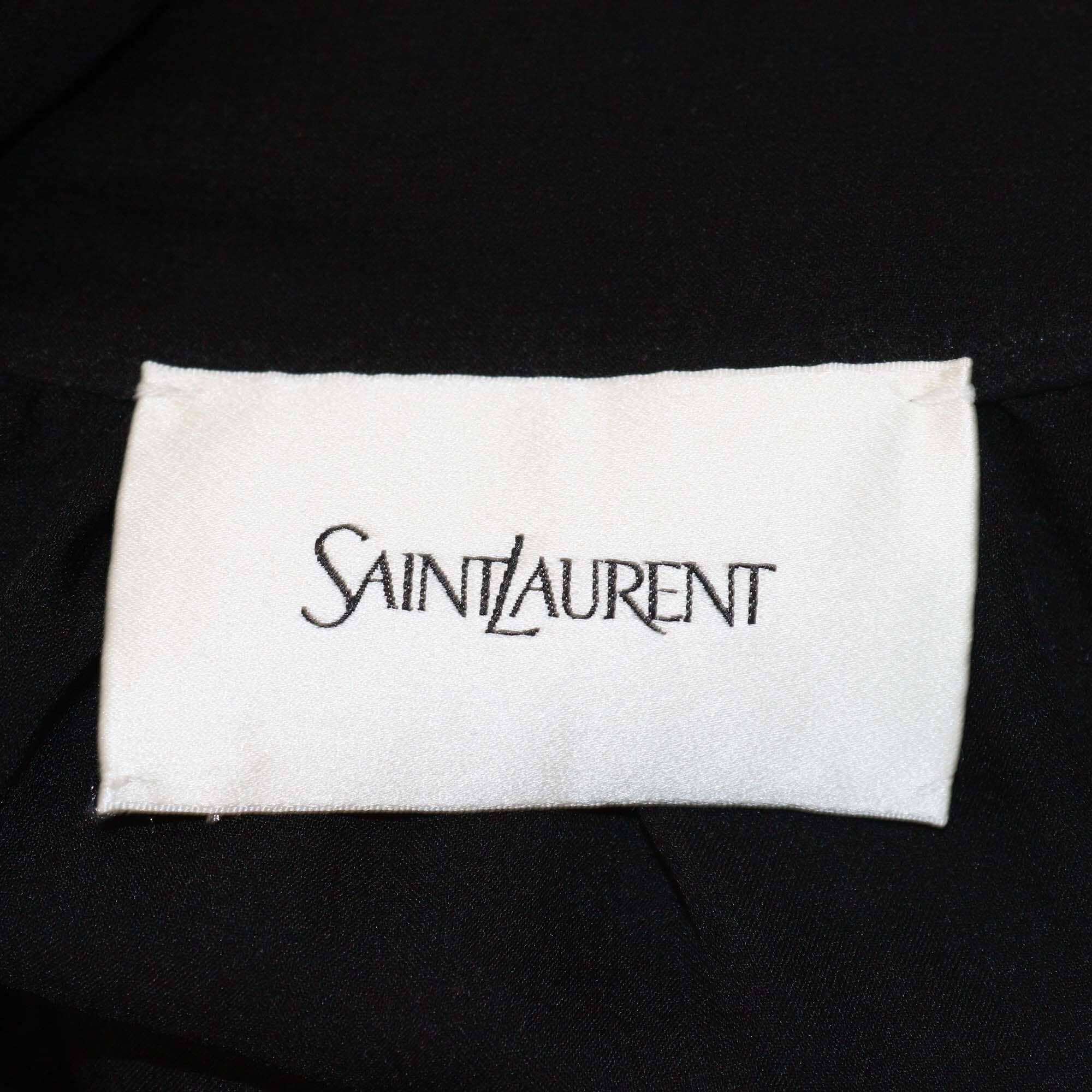 Saint Laurent Black Silk Sheer Long Sleeve Blouse Womens Saint Laurent 