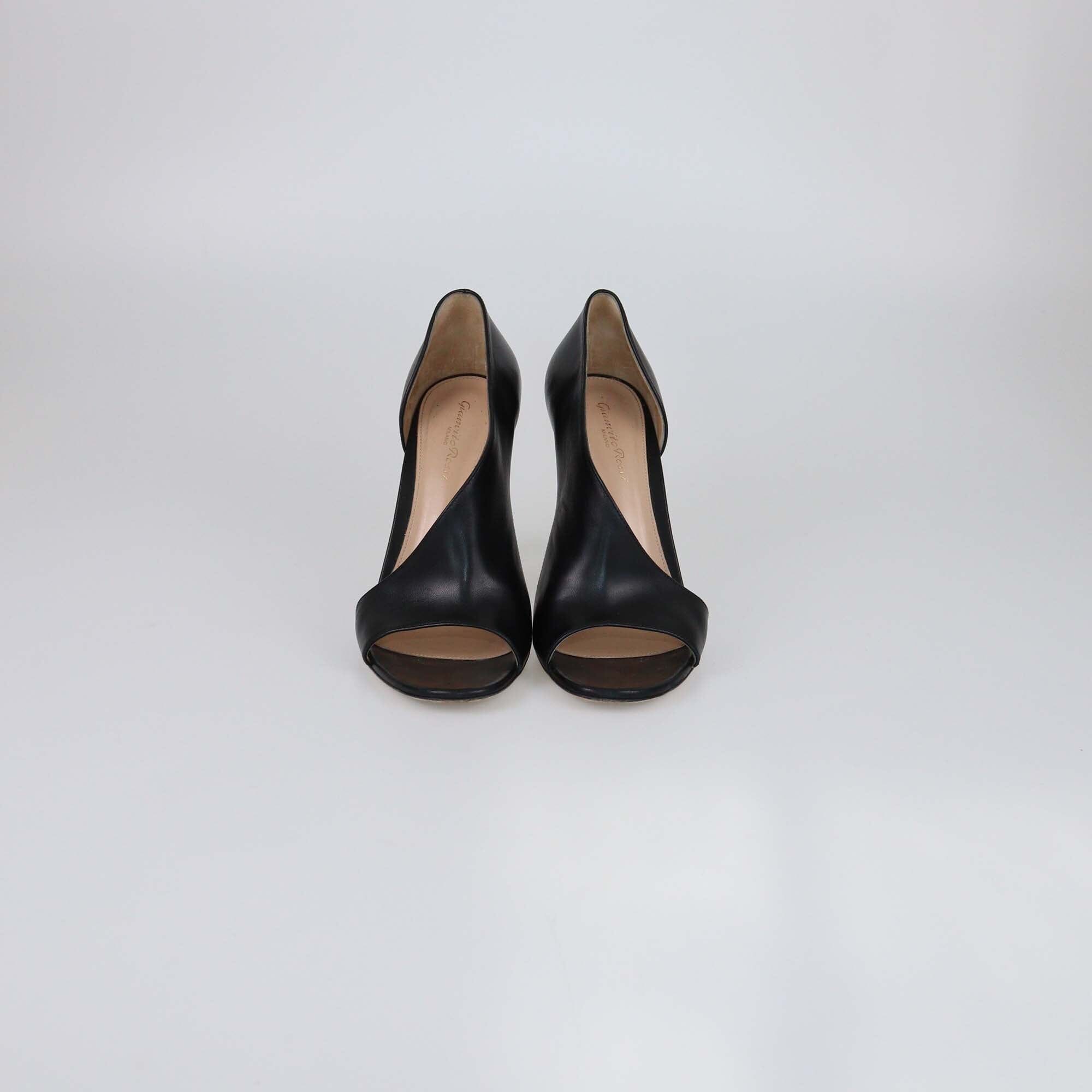 Gianvito Rossi Black Demi Cut Out Peep Toe Pumps Womens Gianvito Rossi 