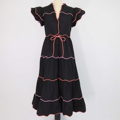 Celia B Black Blend Cotton Baba Voyager Long Dress