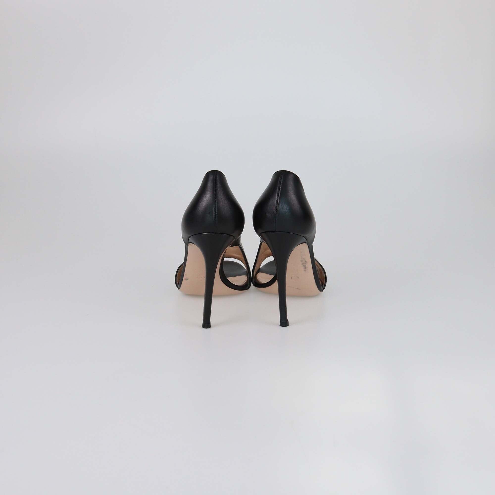 Gianvito Rossi Black Demi Cut Out Peep Toe Pumps Womens Gianvito Rossi 