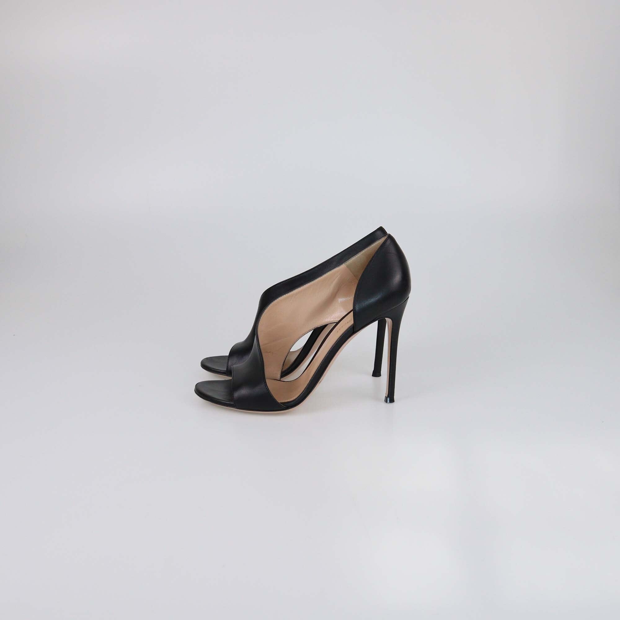 Gianvito Rossi Black Demi Cut Out Peep Toe Pumps Womens Gianvito Rossi 