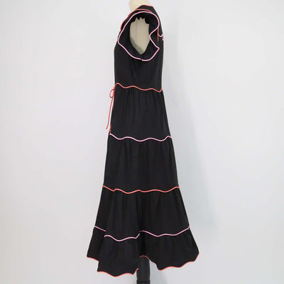 Celia B Black Blend Cotton Baba Voyager Long Dress