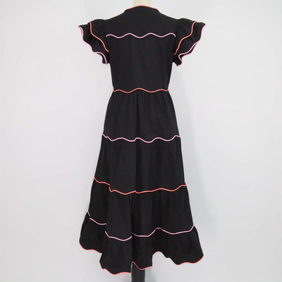 Celia B Black Blend Cotton Baba Voyager Long Dress
