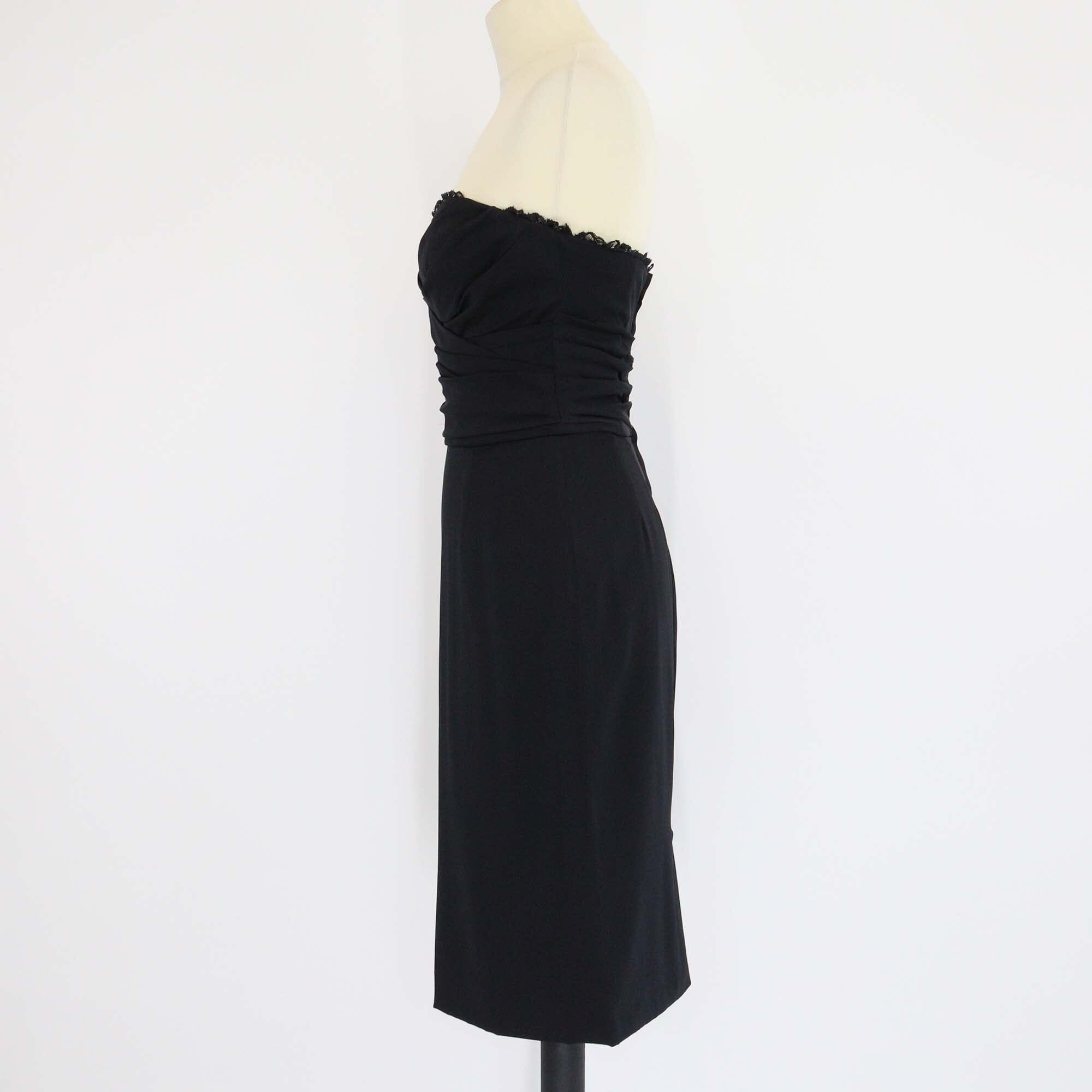 Dolce & Gabbana Black Silk Blended Strapless Dress Womens Dolce & Gabbana 