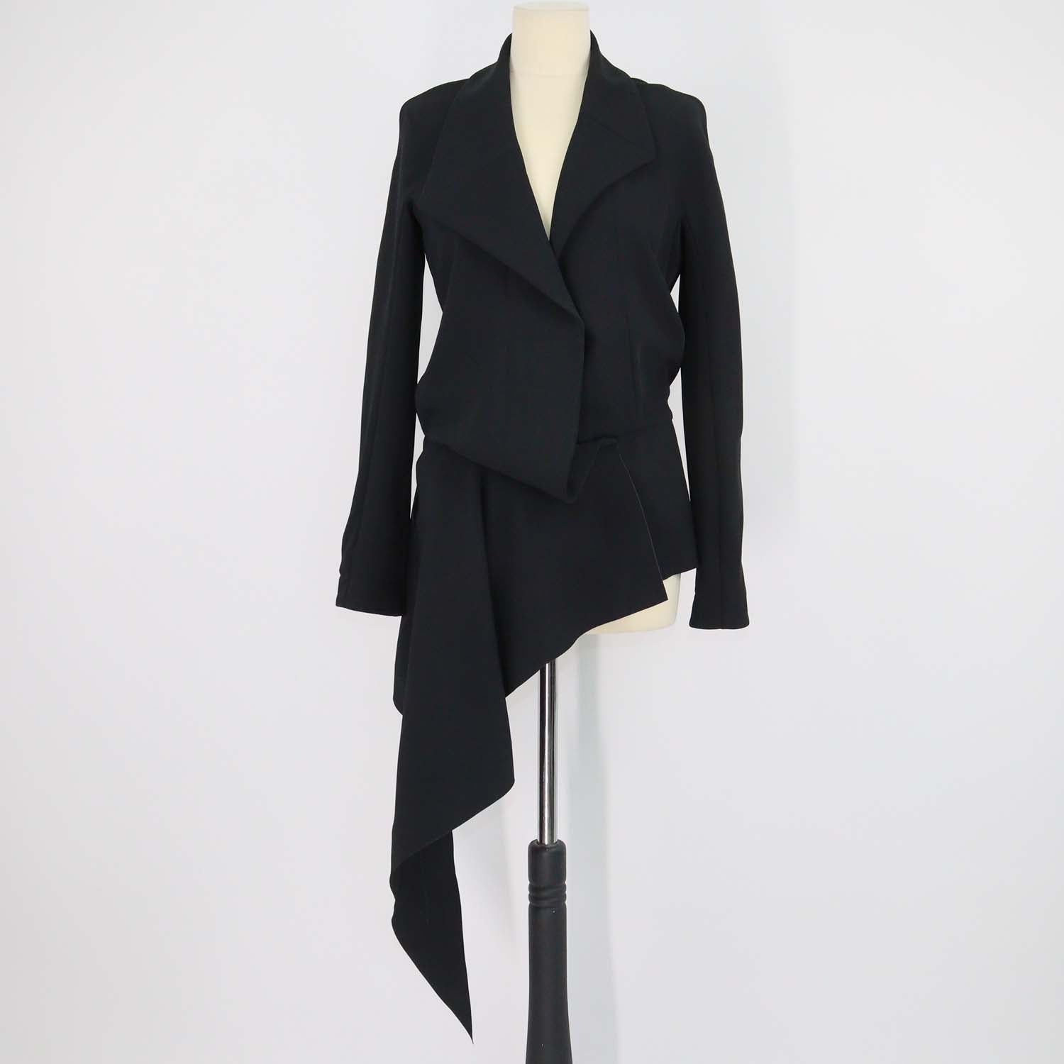 Balenciaga Black Asymmetric Flared Blazer