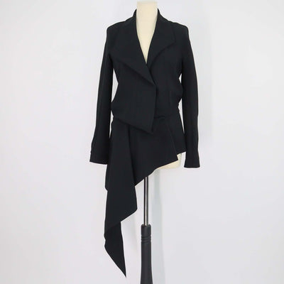 Balenciaga Black Asymmetric Flared Blazer