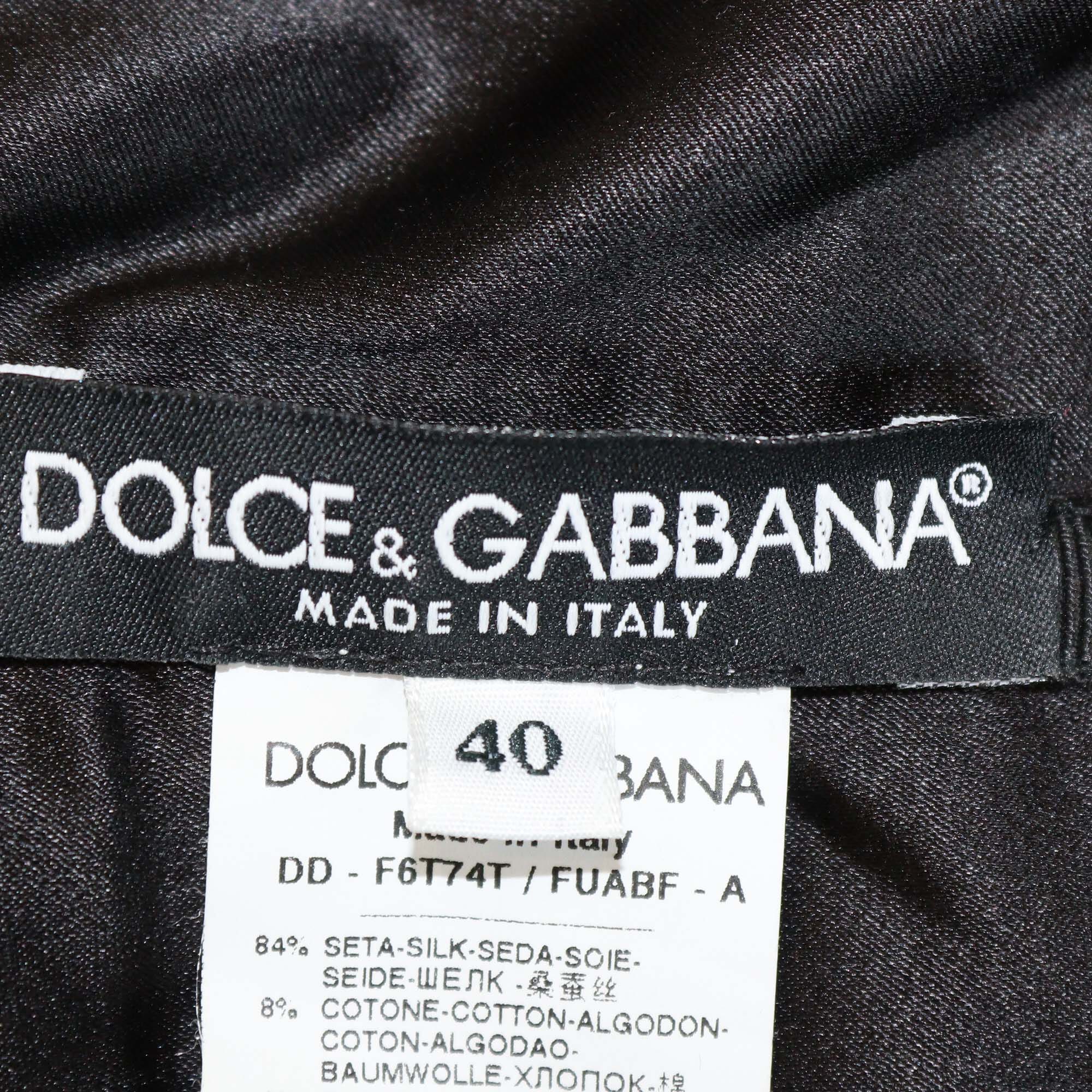 Dolce & Gabbana Black Silk Blended Strapless Dress Womens Dolce & Gabbana 