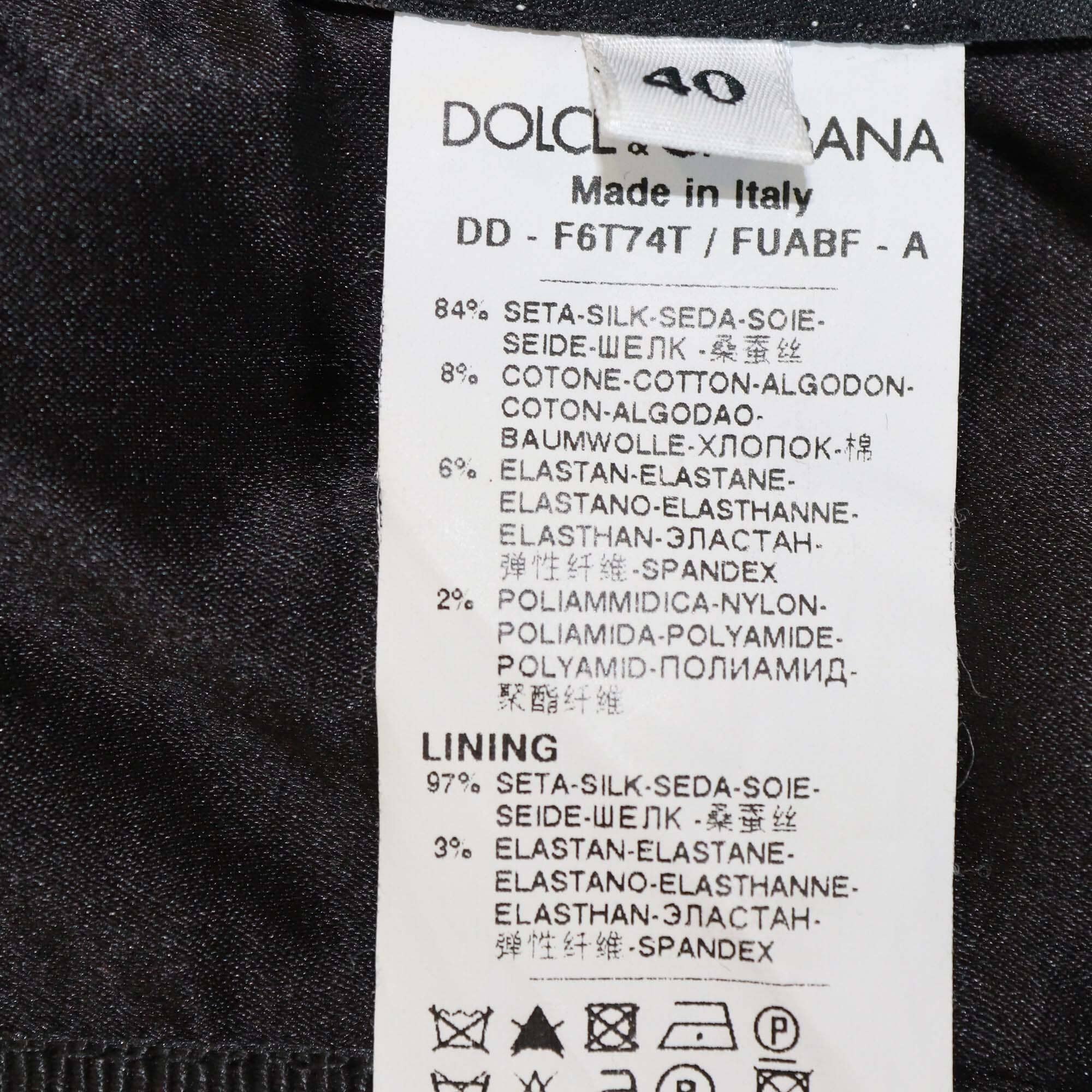 Dolce & Gabbana Black Silk Blended Strapless Dress Womens Dolce & Gabbana 