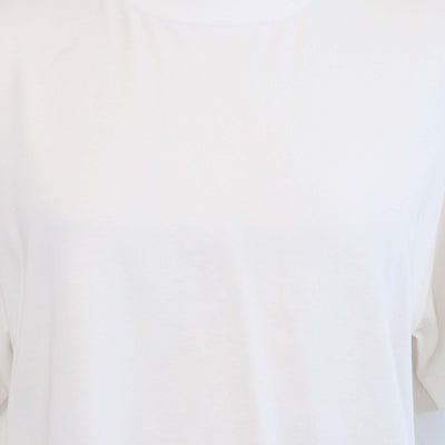 Bottega Veneta White Cotton T Shirt w/ Striped Silk Scarf