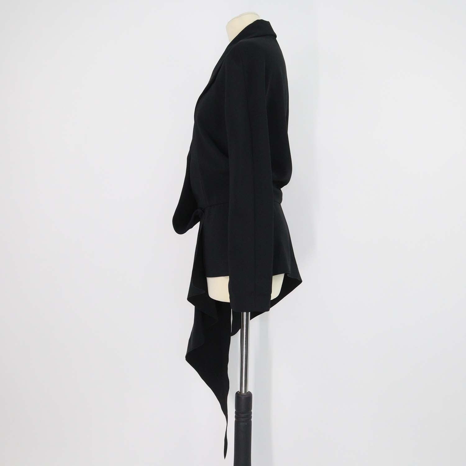 Balenciaga Black Asymmetric Flared Blazer