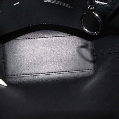 Off-White Black/White Leather Diagonal Striped Tote