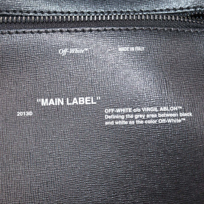 Off-White Black/White Leather Diagonal Striped Tote