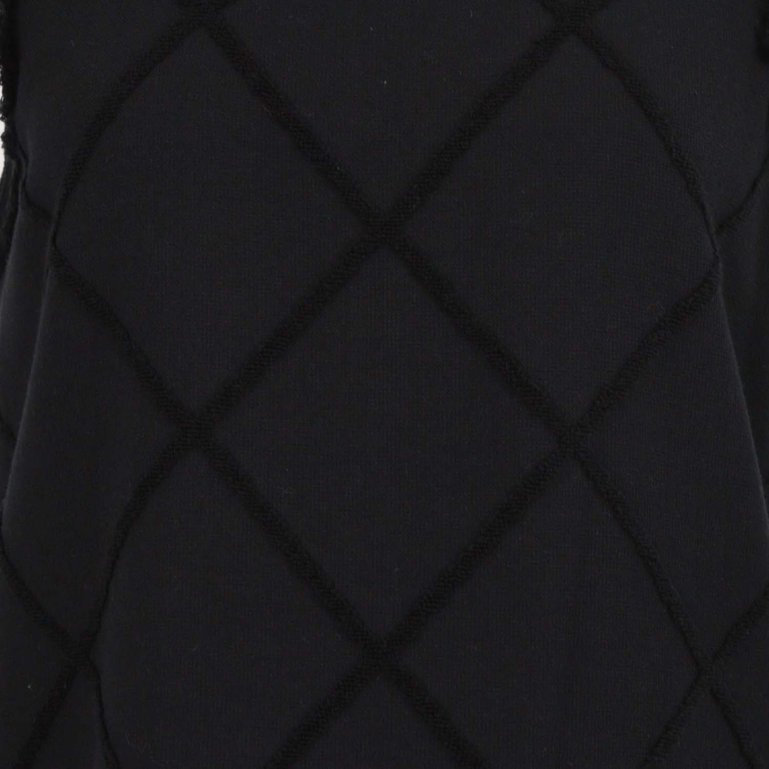Chanel Black Blend Cotton Quilted Fringe Sleeveless Midi Dress