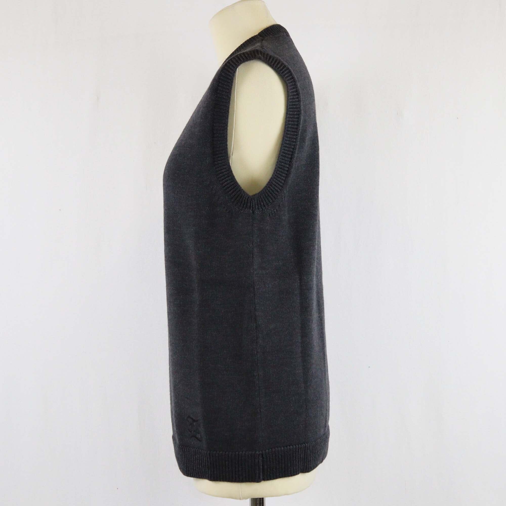 Fendi Charcoal Grey Fleece Sweater Vest Womens Fendi 