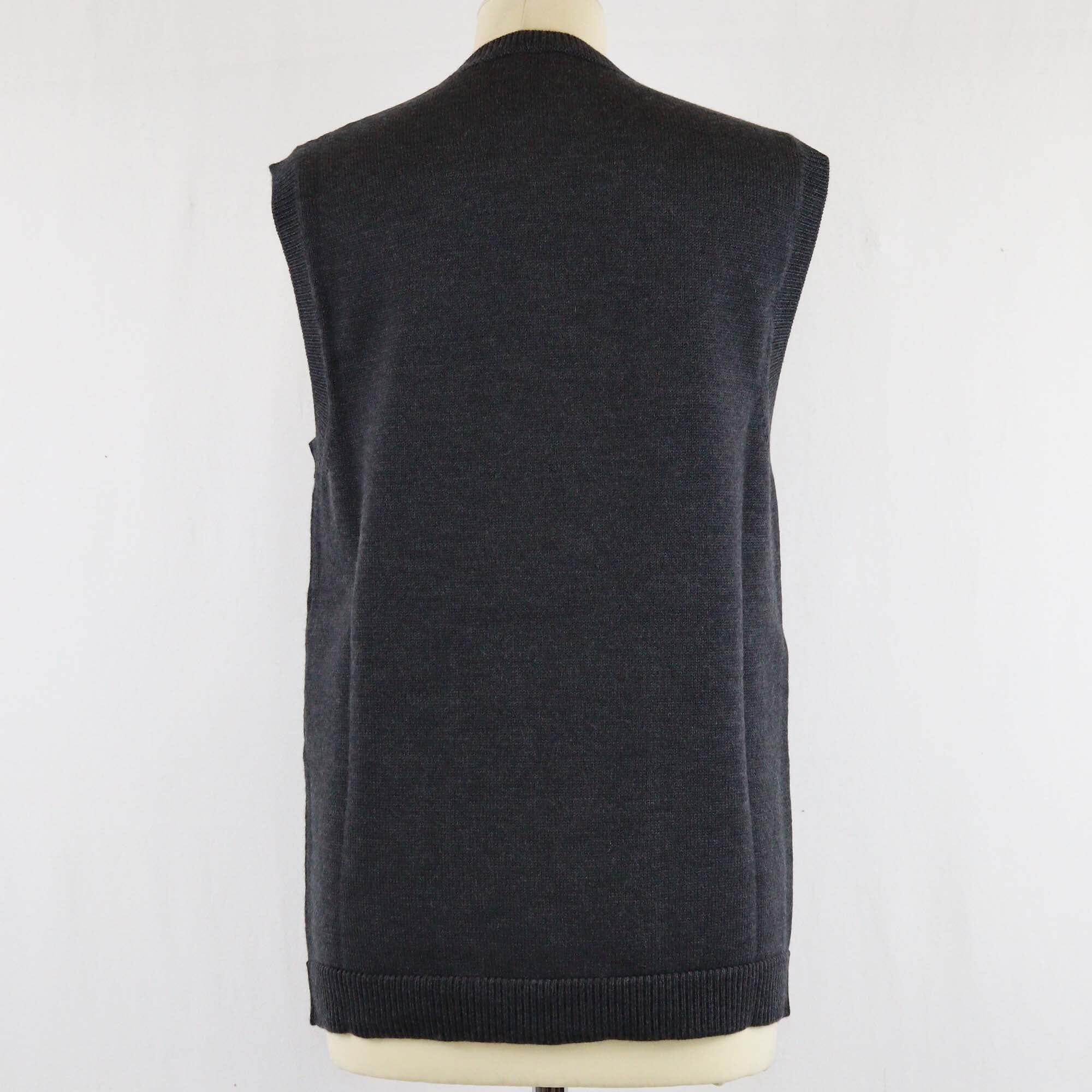 Fendi Charcoal Grey Fleece Sweater Vest Womens Fendi 