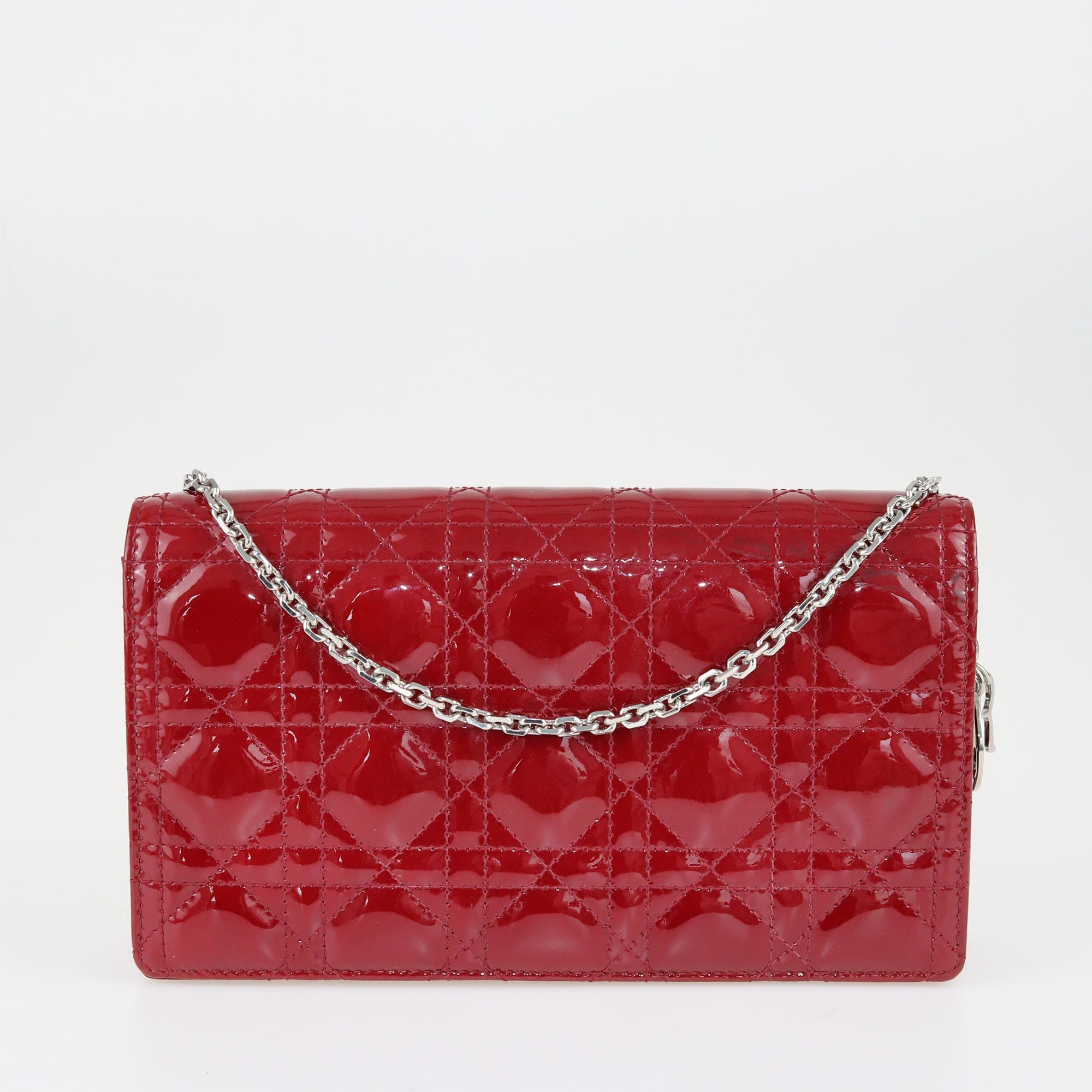 Christian Dior Red Cannage Lady Dior Pouch Bags Christian Dior 