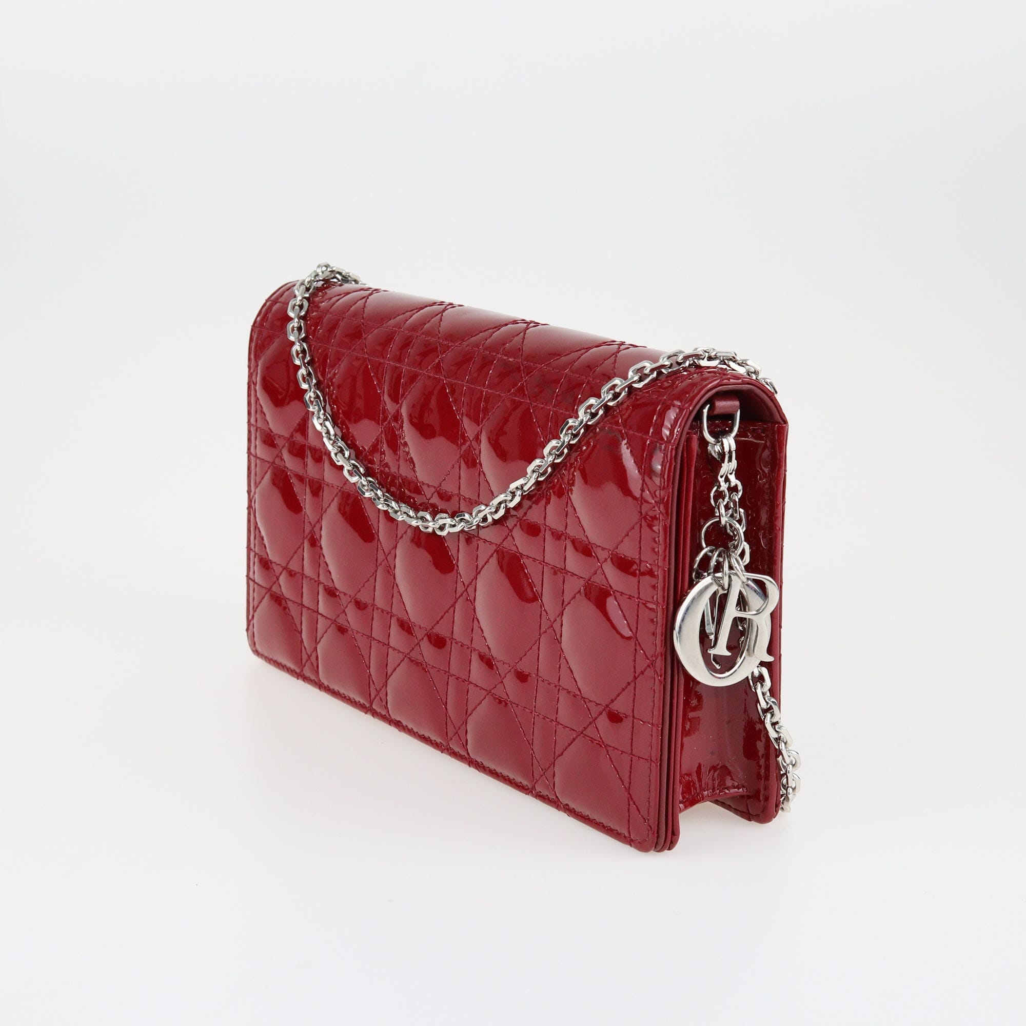 Christian Dior Red Cannage Lady Dior Pouch Bags Christian Dior 