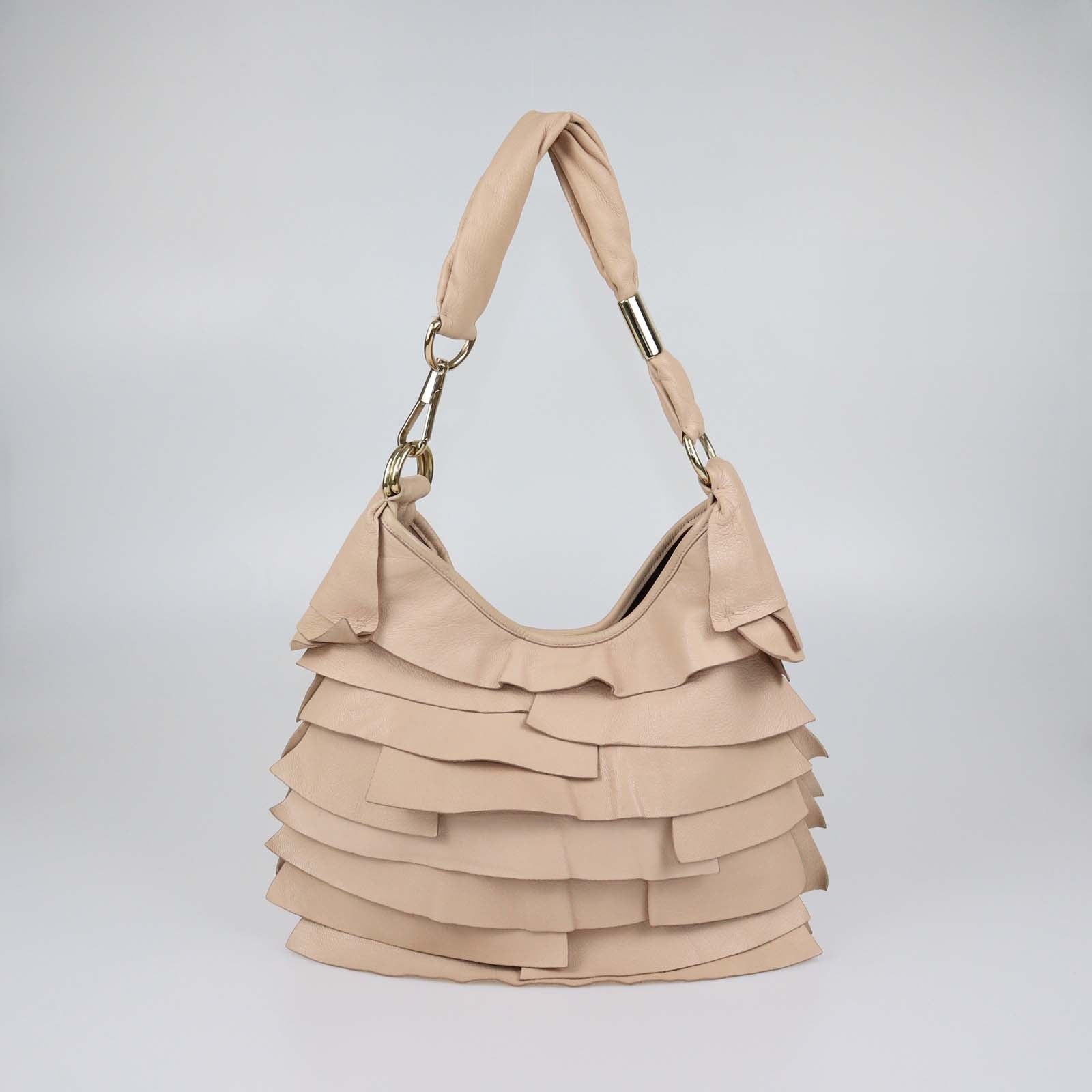 Yves Saint Laurent Beige Leather St Tropez Hobo
