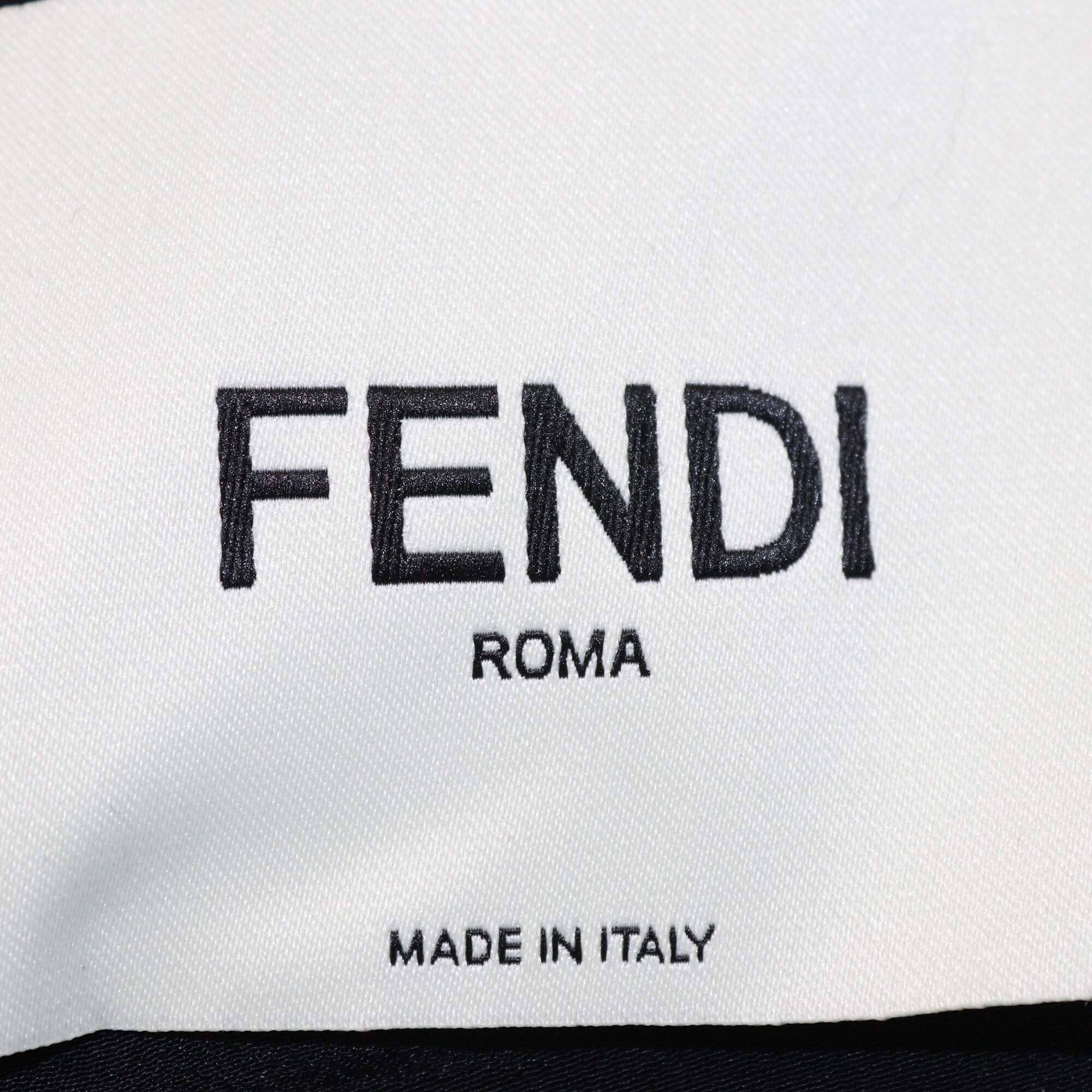 Fendi Black/Grey Wool & Silk Long Coat Womens Fendi 