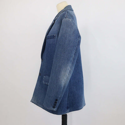 Valentino Blue Washed Denim Single Breasted Blazer