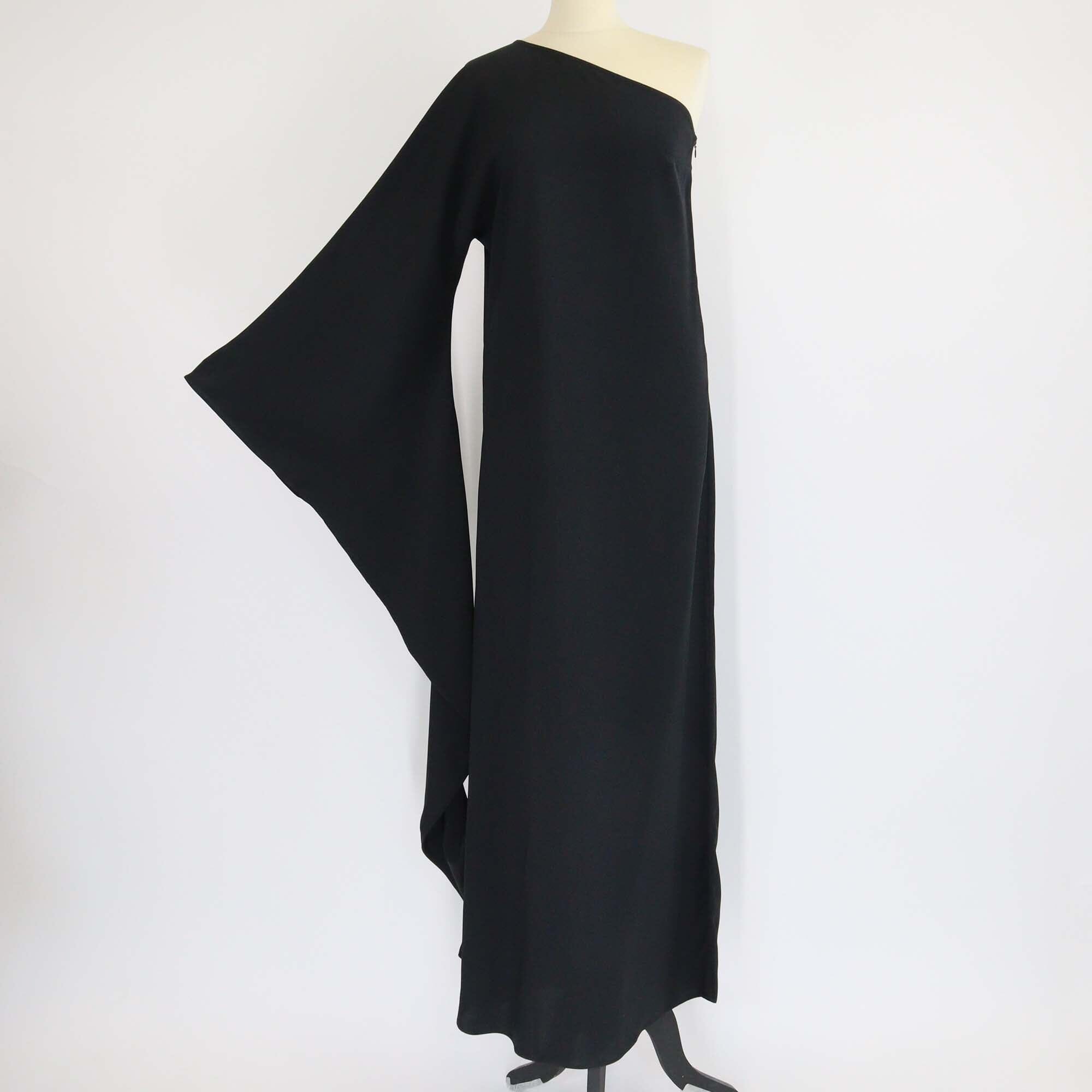 Taller Marmo Black Acetate Asymmetric Balear Maxi Dress Womens Taller Marmo 