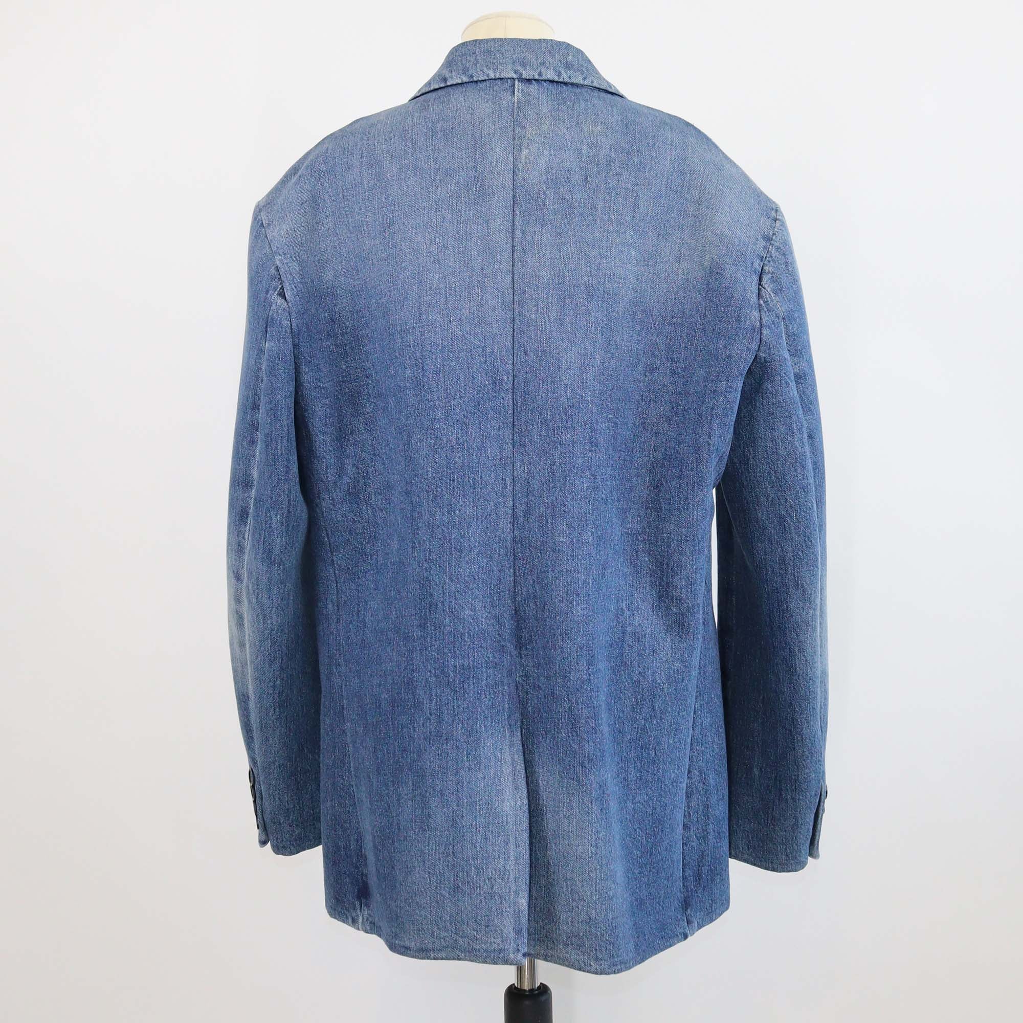 Valentino Blue Washed Denim Single Breasted Blazer