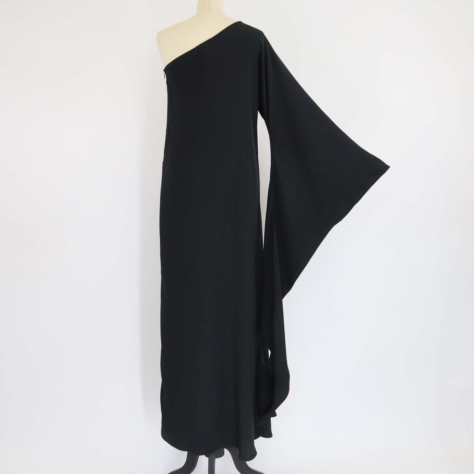 Taller Marmo Black Acetate Asymmetric Balear Maxi Dress Womens Taller Marmo 