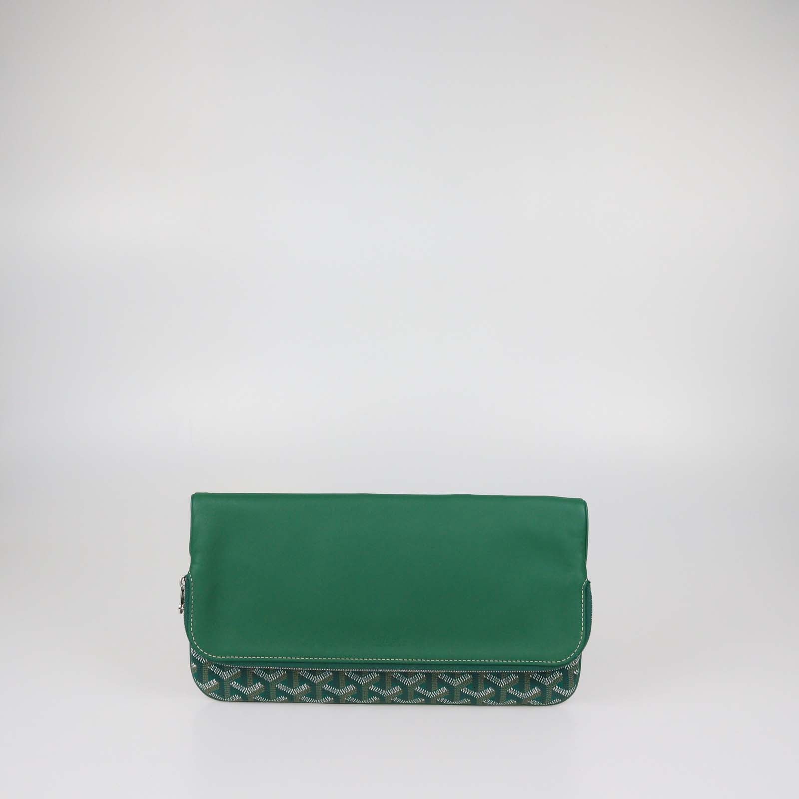 Goyard Green Goyardine Coated Canvas and Leather Sainte Marie MM Clutch