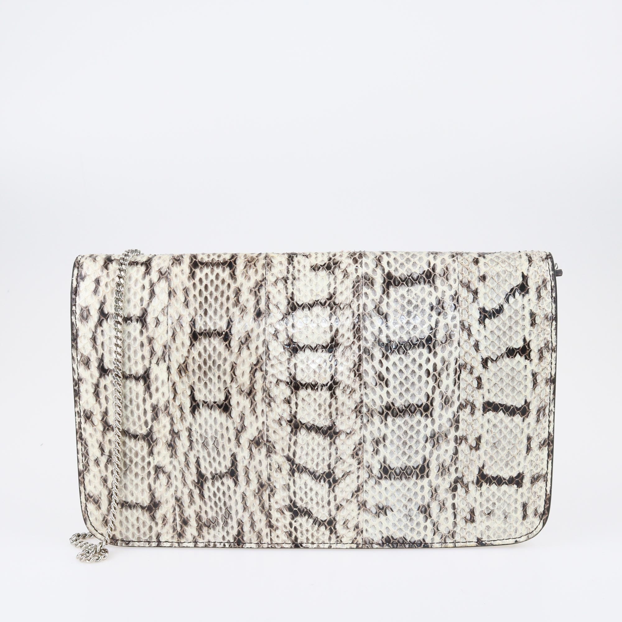 Fendi White/Beige Chain Clutch Bag Bags Fendi 