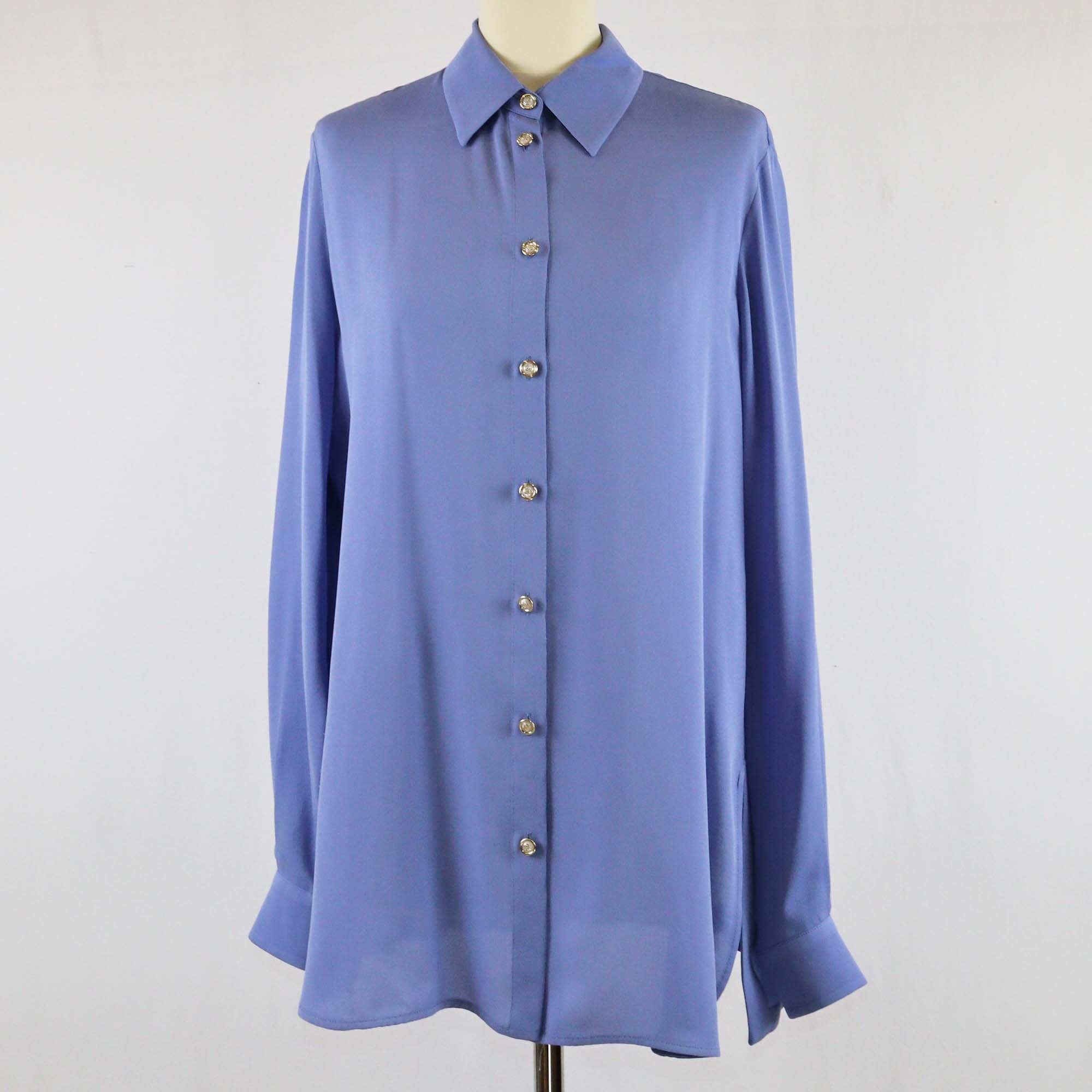 Salvatore Ferragamo Blue Longsleeve Shirt Womens Salvatore Ferragamo 