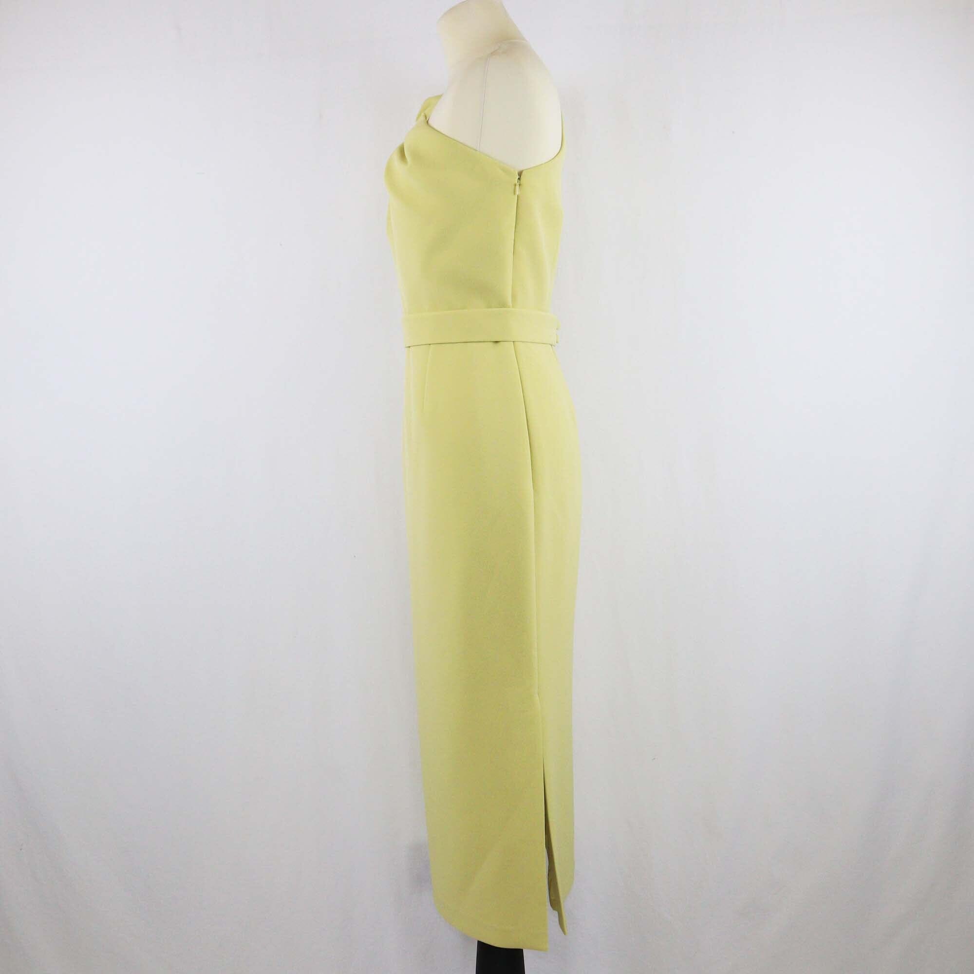 Safiyaa Yellow One Shoulder Midi Dress Womens Safiyaa 