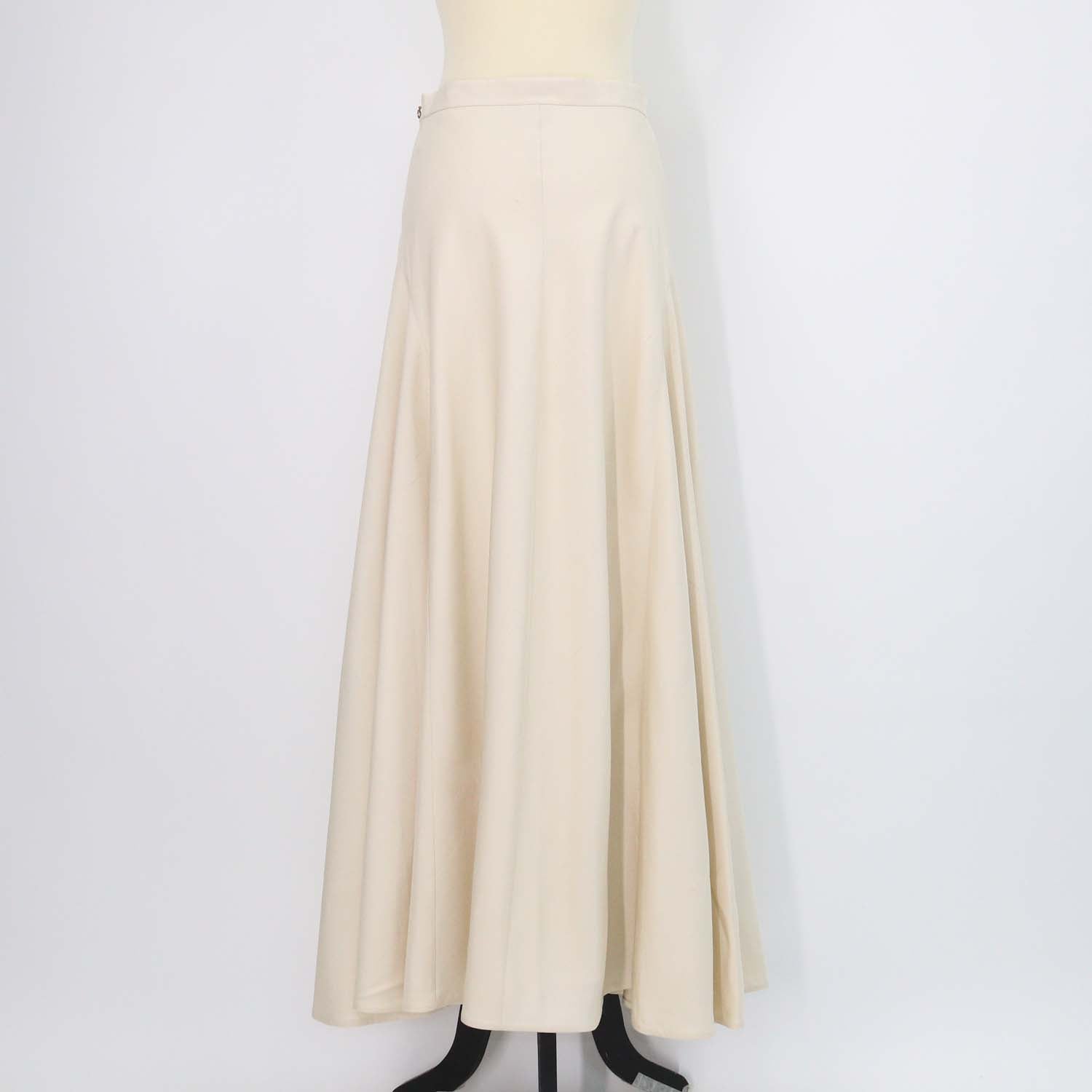 Loro Piana Beige Silk Giustina Midi Skirt